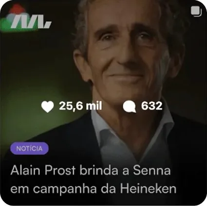 Alain Prost brinda a Senna em campanha da Heineken